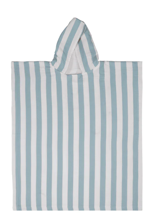 Larisa and Pumpkin PONCHO PISCINE/PLAGE RAYE BLEU 2-5ans
