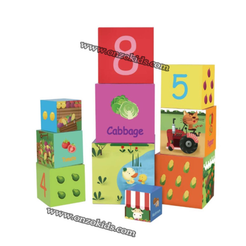 10 cubes empilables de légumes, jouet pour enfants – Image 5