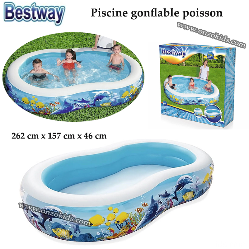 Piscine gonflable poissons 262 cm x 157 cm x 46 cm – Bestway