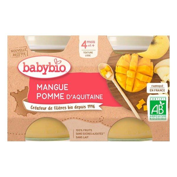 Petits pots mangue et pomme d’aquitaine 2 x 130g – dès 4 mois