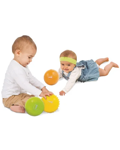 Ludi 3 Balles Sensorielles Jaune Vert Orange 6m+ – Image 4