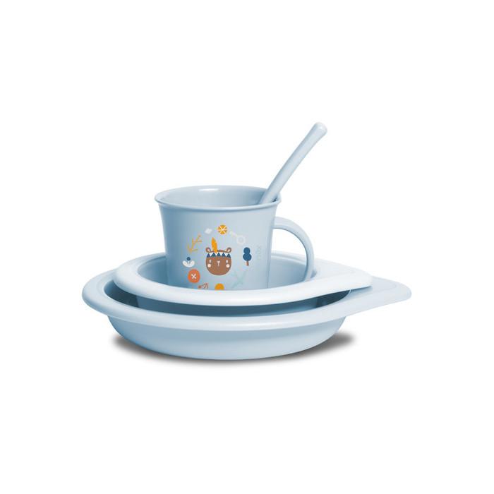 Suavinex Coffret repas Into the forest Bleu (4 pièces)