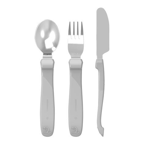 Twistshake Couverts d’apprentissage en acier Gris 12+